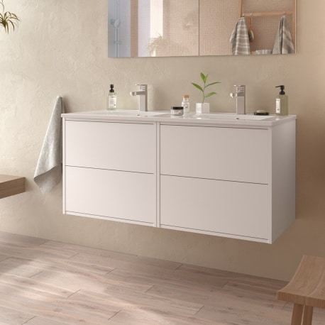 Meuble de salle de bain 120 cm - Couleur Blanc mat