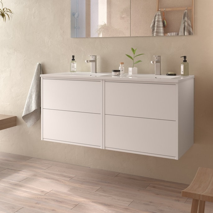 Meuble de salle de bain 120 cm - Couleur Blanc mat