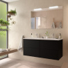 Meuble de salle de bain 120 cm avec miroir - Couleur Noir mat