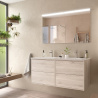 Meuble de salle de bain 120 cm avec miroir - Couleur Chêne naturel