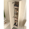 Meuble de salle de bain 120 cm avec colonne et miroir assortis - Couleur Chêne naturel