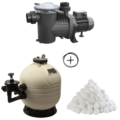 Pack Filtre à sable MFS + Pompe de filtration TonicLine + balles filtrantes