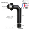 Kit raccordement poêle à bois acier 2 mm avec adaptateur Poujoulat