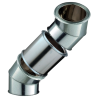 Kit 2 coudes à 45 degrés + 25 cm Inox-Galva Ø150 Poujoulat