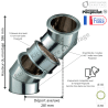 Kit 2 coudes à 45 degrés + 10 cm Inox-Galva Ø150 Poujoulat