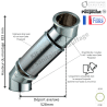 Kit 2 coudes à 45 degrés + 45 cm Inox-Galva Ø230 Poujoulat
