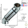 Kit 2 coudes à 45 degrés + 45 cm Inox-Galva Ø150 Poujoulat