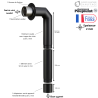 Kit raccordement poêle à bois acier 2 mm + Longueur 50 + adaptateur Poujoulat