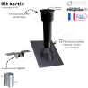 Kit sortie de toit ardoise concentrique PGI pente 15 à 30 degrés Poujoulat