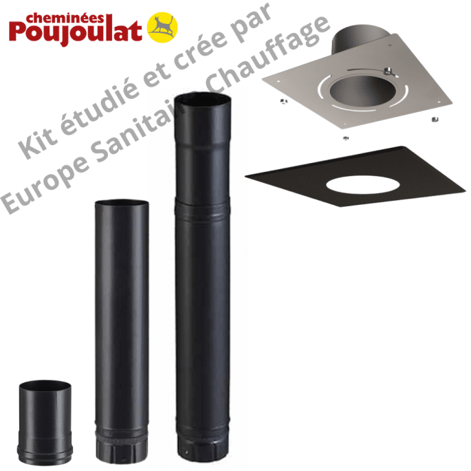 Kit raccordement intérieur conduit émaillé pour poêles à granulés