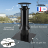Kit sortie toit plat Therminox diamètre 150 Poujoulat - Finition Noir mat