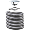 Kit tubage flexible double peau inox diamètre 180 + collier de fixation haute + chapeau Poujoulat