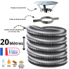 Kit tubage flexible double peau inox diamètre 180 + collier de fixation haute + chapeau Poujoulat