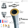 Kit flexible isolé inox diamètre 80 + collier + raccord Edilinox