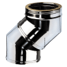 Ensemble dévoiement 2 x coudes 45 ° conduit double paroi isolé Ediliso25 Edilinox