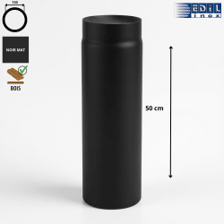 Élément droit 50 cm émaillé noir mat Ø130 Edilinox