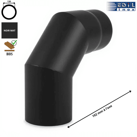 Coude 90° émaillé noir mat Edilinox