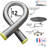 Kit tubage flexible double peau inox + collier de fixation haute + chapeau Poujoulat