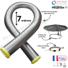 Kit tubage flexible double peau inox + collier de fixation haute + chapeau Poujoulat