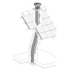 Kit tubage flexible double peau inox + collier de fixation haute + chapeau Poujoulat