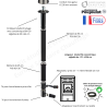 Kit conduit poêle à granulés concentrique PGI 80/130 vers sortie de toit Inox-Galva Poujoulat