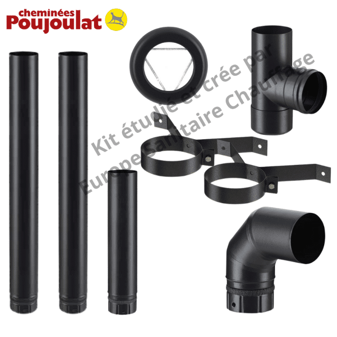 Kit d'installation intérieur conduit émaillé pour poêles à granulés