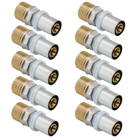 Lot de 10 Raccords Multicouche à sertir Mâle RBM profil TH-H-U-B-F