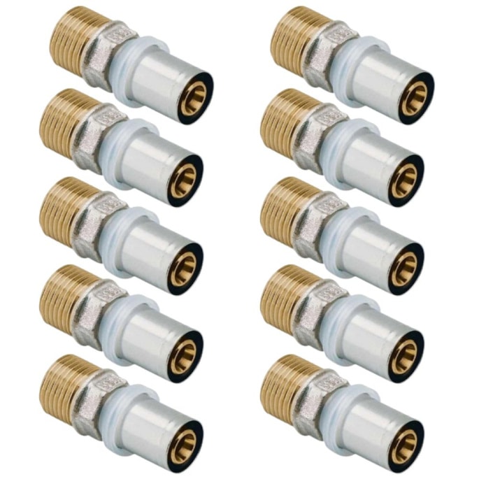 Lot de 10 Raccords Multicouche à sertir Mâle RBM profil TH-H-U-B-F