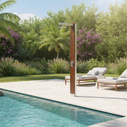 Douche Pluvium en bois Ipé Astral Pool