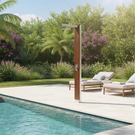 Douche Pluvium en bois Ipé Astral Pool