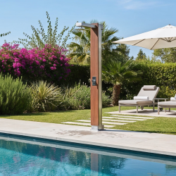 Douche solaire Pluvium en bois exotique Ipé et acier inoxydable AISI 316L Astral Pool