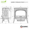 Poêle à bois en fonte 13.9 kW Premium Sphinx S6 ECO KAWMET