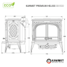 Poêle à bois en fonte 13,9 kW Premium Helios S8 ECO KAWMET