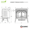 Poêle à bois en fonte 13,9 kW Premium Sparta S10 ECO KAWMET