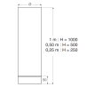 Élément droit 25 cm émaillé noir mat Edilinox - Diamètre 180 mm