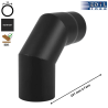 Coude 90° émaillé noir mat Edilinox