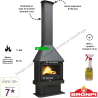 Cheminée à bois frontale avec turbine LISBOA Bronpi