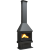 Cheminée à bois frontale avec turbine LISBOA Bronpi