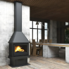 Cheminée à bois frontale avec turbine LISBOA Bronpi