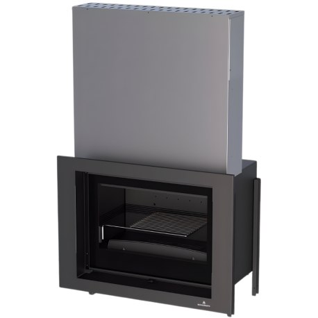 Insert bois Paris 90 VG Bronpi + turbine vision cristal et ouverture coulissante