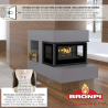 Insert à bois 3 vitres avec turbine Paris 70 3C Bronpi