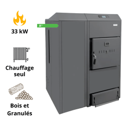 Chaudière à Biomasse Granulés + Bois Bûche DUAL THERM 35 DOMUSA