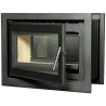 Insert bois double face Cassette Nordic W 70 black avec cadre de finition A.Caminetti