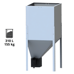 Trémie granulés de 310 litres / 155 kg en tôle galvanisé