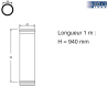 Tuyau élément droit 100 cm inox diam. 150 mm Edilinox