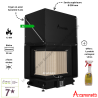 Foyer bois Quattro 80 L A.Caminetti