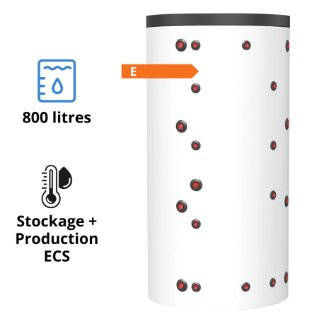 Ballon tampon Thermador 800 Litres combiné avec stockage eau chaude sanitaire