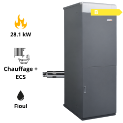 Chaudière fioul MCF 30 HDX fonte avec ECS Cheminée Domusa