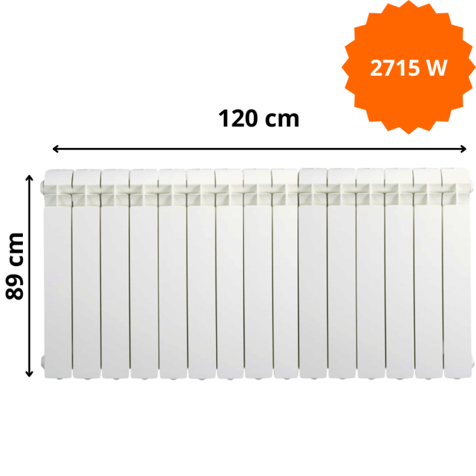 Radiateur aluminium horizontal H.89 x 120 cm VOX 800 Global Radiatori 2715 W