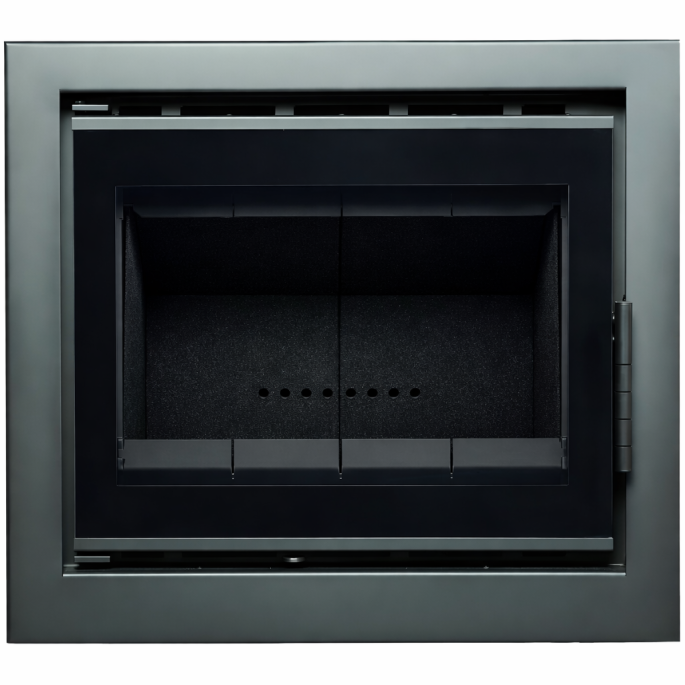 Insert bois Cassette Nordic 60 black avec cadre de finition A.Caminetti